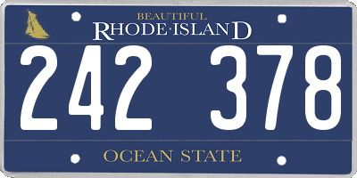 RI license plate 242378