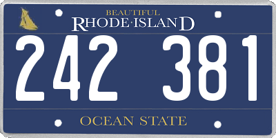 RI license plate 242381