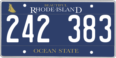 RI license plate 242383