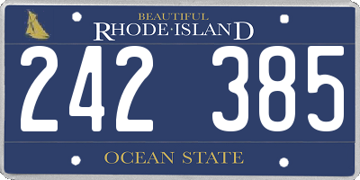 RI license plate 242385