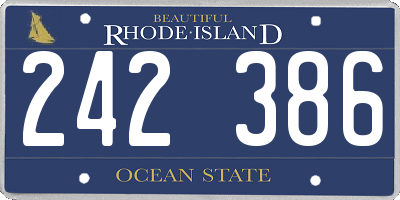 RI license plate 242386