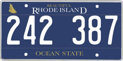 RI license plate 242387