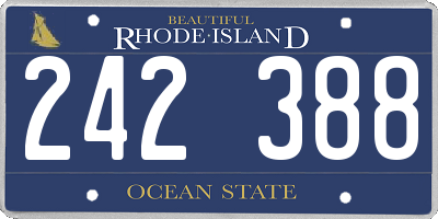 RI license plate 242388
