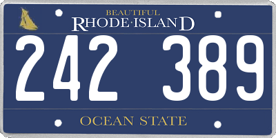 RI license plate 242389