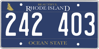 RI license plate 242403