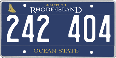 RI license plate 242404