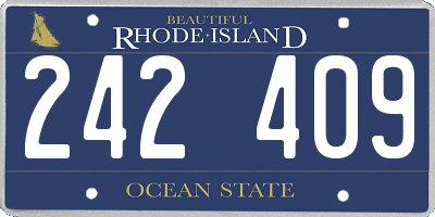 RI license plate 242409