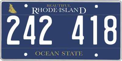 RI license plate 242418