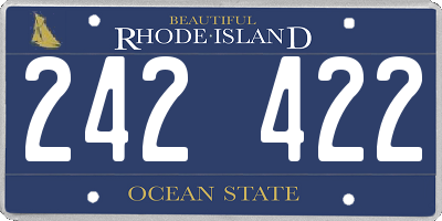 RI license plate 242422