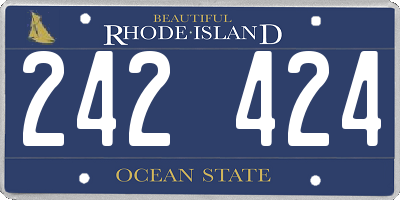 RI license plate 242424