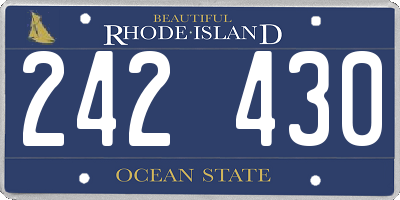 RI license plate 242430