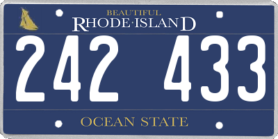RI license plate 242433