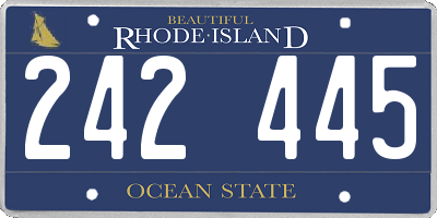 RI license plate 242445