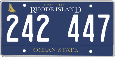 RI license plate 242447