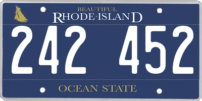 RI license plate 242452