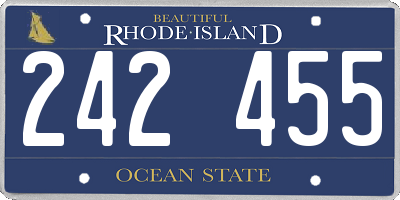 RI license plate 242455