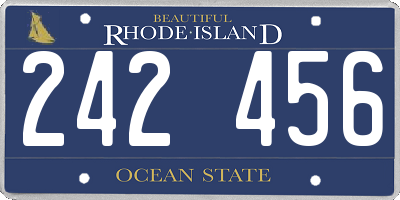 RI license plate 242456