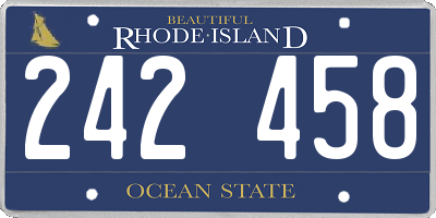 RI license plate 242458