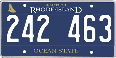 RI license plate 242463