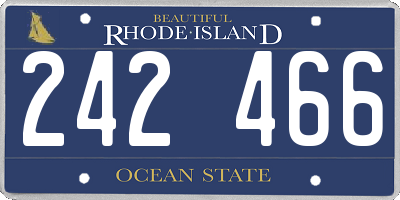 RI license plate 242466