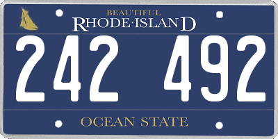 RI license plate 242492