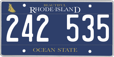 RI license plate 242535