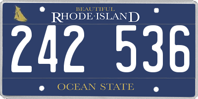 RI license plate 242536