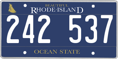 RI license plate 242537
