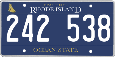 RI license plate 242538