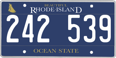 RI license plate 242539