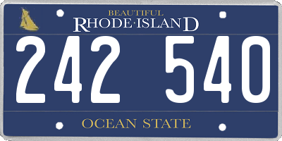 RI license plate 242540