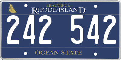 RI license plate 242542