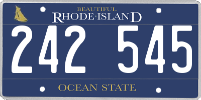 RI license plate 242545
