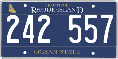 RI license plate 242557