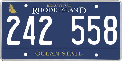 RI license plate 242558