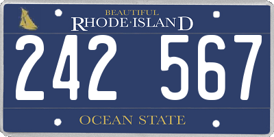 RI license plate 242567