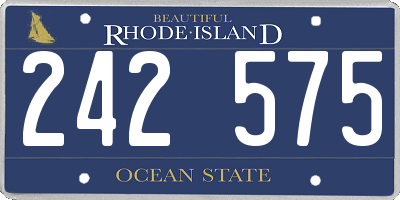 RI license plate 242575