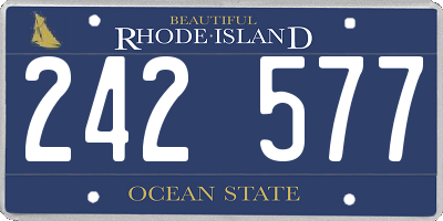 RI license plate 242577