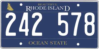 RI license plate 242578