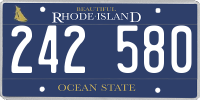 RI license plate 242580