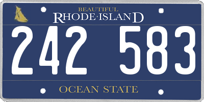 RI license plate 242583