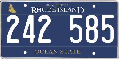 RI license plate 242585