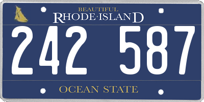 RI license plate 242587