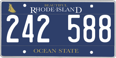 RI license plate 242588