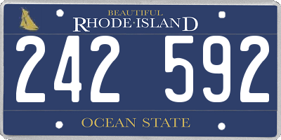 RI license plate 242592
