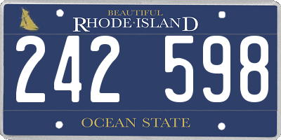 RI license plate 242598