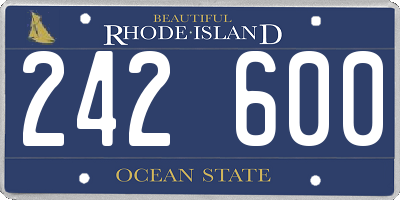 RI license plate 242600