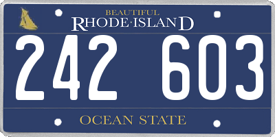 RI license plate 242603