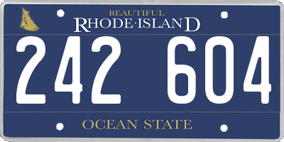 RI license plate 242604