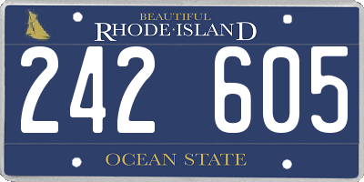 RI license plate 242605
